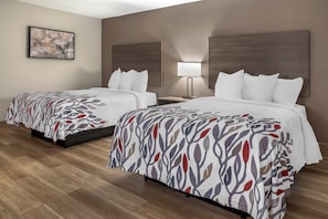 Deluxe Room, 2 Double Beds, Non Smoking | In-room safe, desk, laptop workspace, blackout drapes - Red Roof Inn Queensbury (Queensbury)