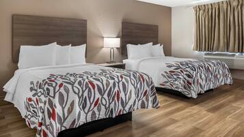 Deluxe Room, 2 Double Beds, Non Smoking | In-room safe, desk, laptop workspace, blackout drapes