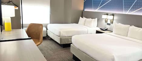 Standard 2 Queens Non Smoking | Desk, laptop workspace, blackout drapes, iron/ironing board