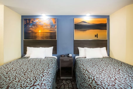 Double Room, 2 Double Beds | Premium bedding, desk, blackout drapes, iron/ironing board