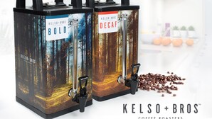 Two coffee roasters with labels "BOLD" and "DECAF" by Kelso+Bros. - Drury Inn & Suites Atlanta Marietta (Marietta)