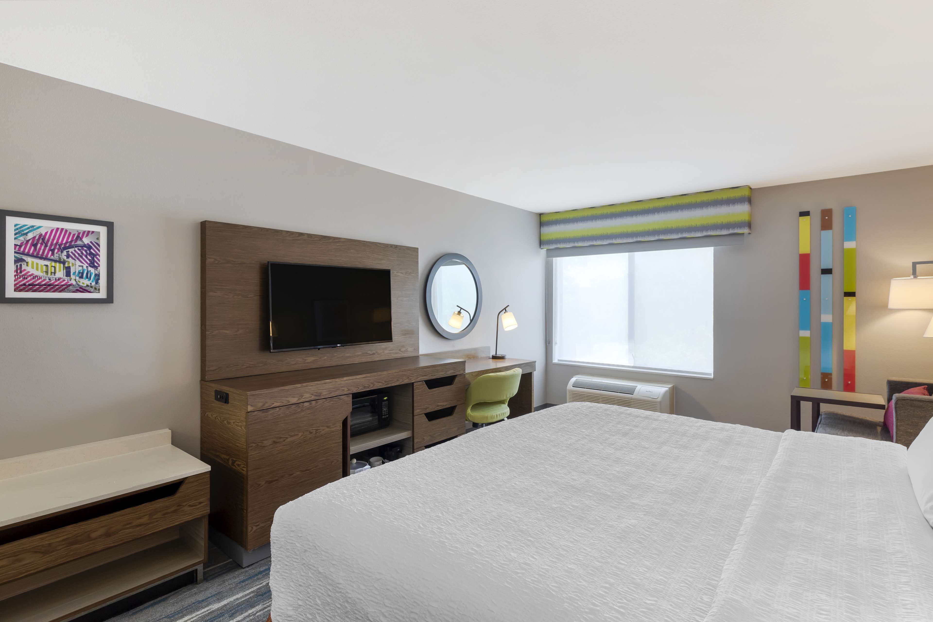 hypo-allergenic bedding, blackout curtains, iron/ironing board