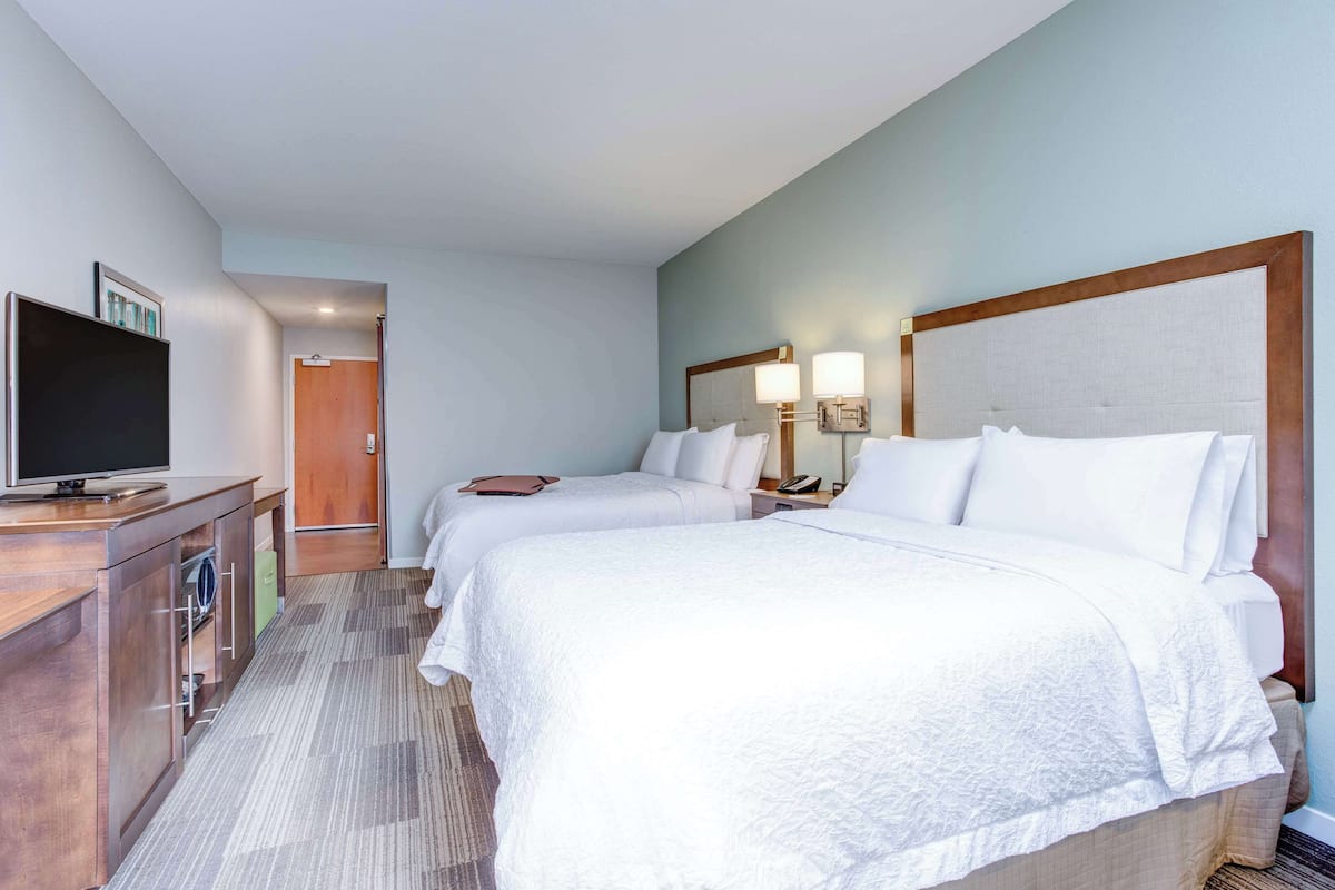 Room, 2 Queen Beds, Non Smoking, Refrigerator & Microwave | Free WiFi, bed sheets, alarm clocks