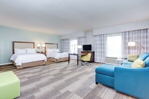Studio, 2 Queen Beds, Non Smoking, Refrigerator & Microwave (Wet bar) | Free WiFi, bed sheets, alarm clocks - Hampton Inn & Suites Macon I-475 (Macon)
