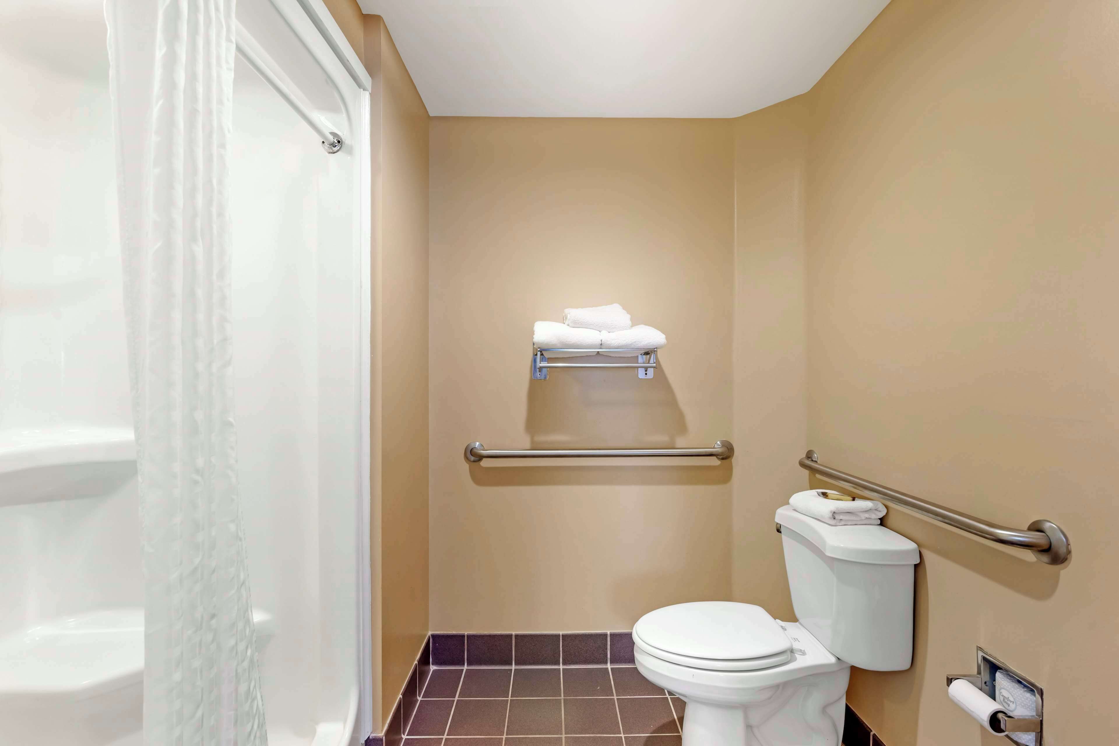 standard room, 2 double beds, accessible, non smoking (walk-in shower) | bathroom | shower, free toiletries, hair dryer, towels