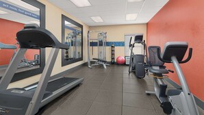 A gym with treadmills, elliptical machines, and free weights. - Hampton Inn Lagrange near Callaway Gardens (LaGrange)