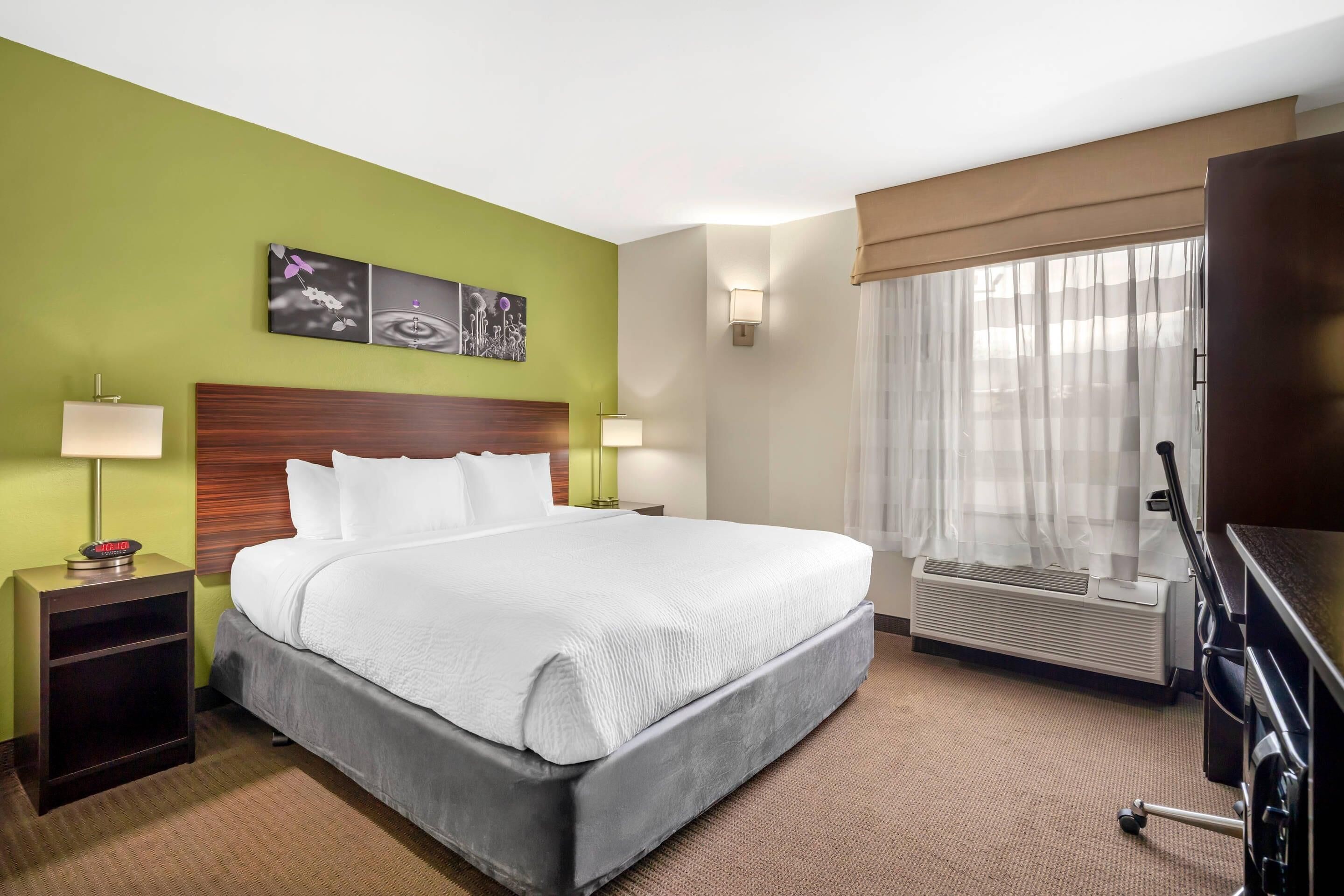 Room, 1 King Bed, Accessible with Accessible Tub, Non Smoking | Premium bedding, desk, blackout drapes, iron/ironing board