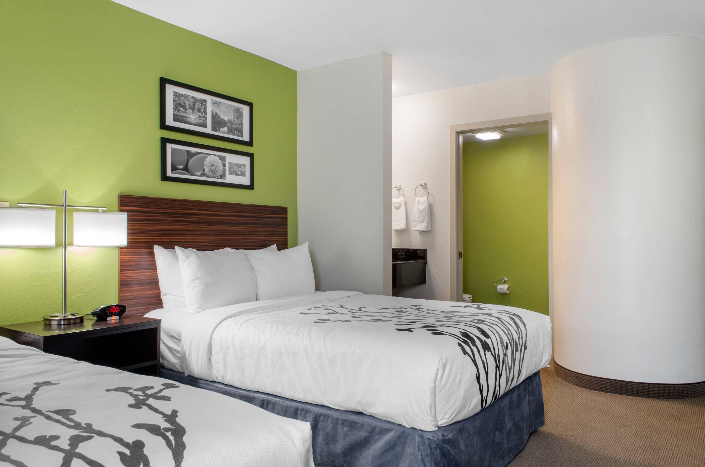 standard double room, 2 double beds, non smoking | premium bedding, desk, blackout curtains, iron/ironing board