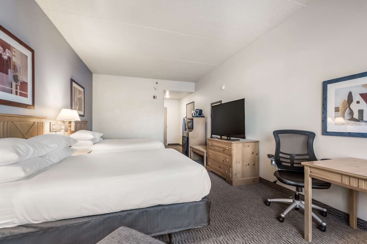 Room, 2 Queen Beds, Accessible (Roll in Shower) | Desk, laptop workspace, iron/ironing board, free cots/infant beds