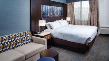 Room, 1 King Bed, Accessible (Roll-In Shower) | Pillowtop beds, in-room safe, desk, laptop workspace