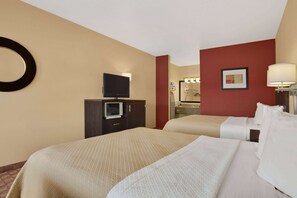 Premium bedding, desk, blackout curtains, iron/ironing board