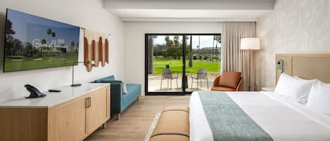 Suite, 1 King Bed, Accessible, Golf View (ADA Roll in Shower) | Down comforters, desk, laptop workspace, blackout drapes
