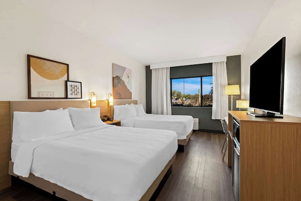 Room, 2 Queen Beds | Premium bedding, blackout drapes, iron/ironing board, free WiFi