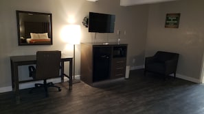 Individually furnished, desk, blackout drapes, iron/ironing board