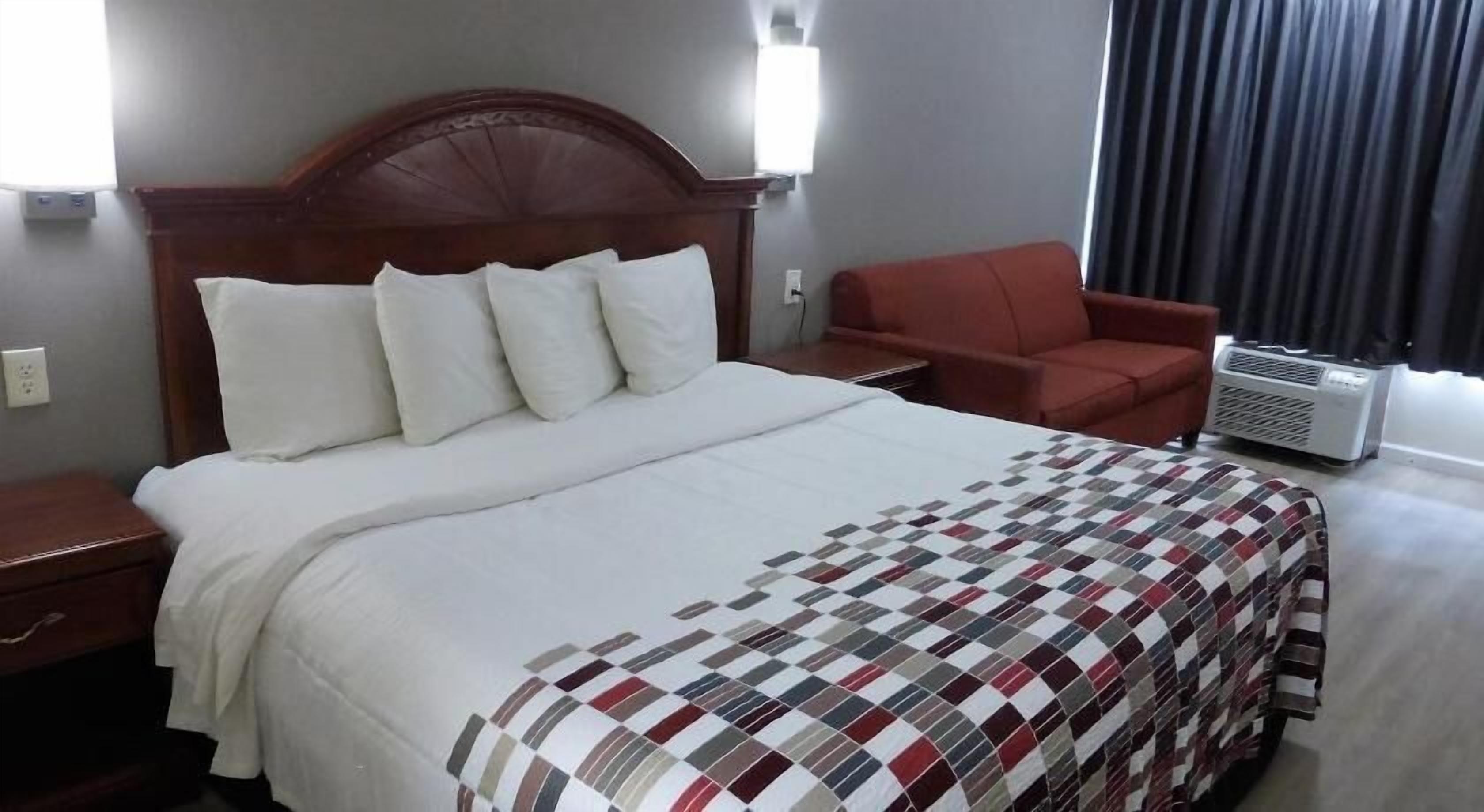 Desk, laptop workspace, blackout curtains, soundproofing