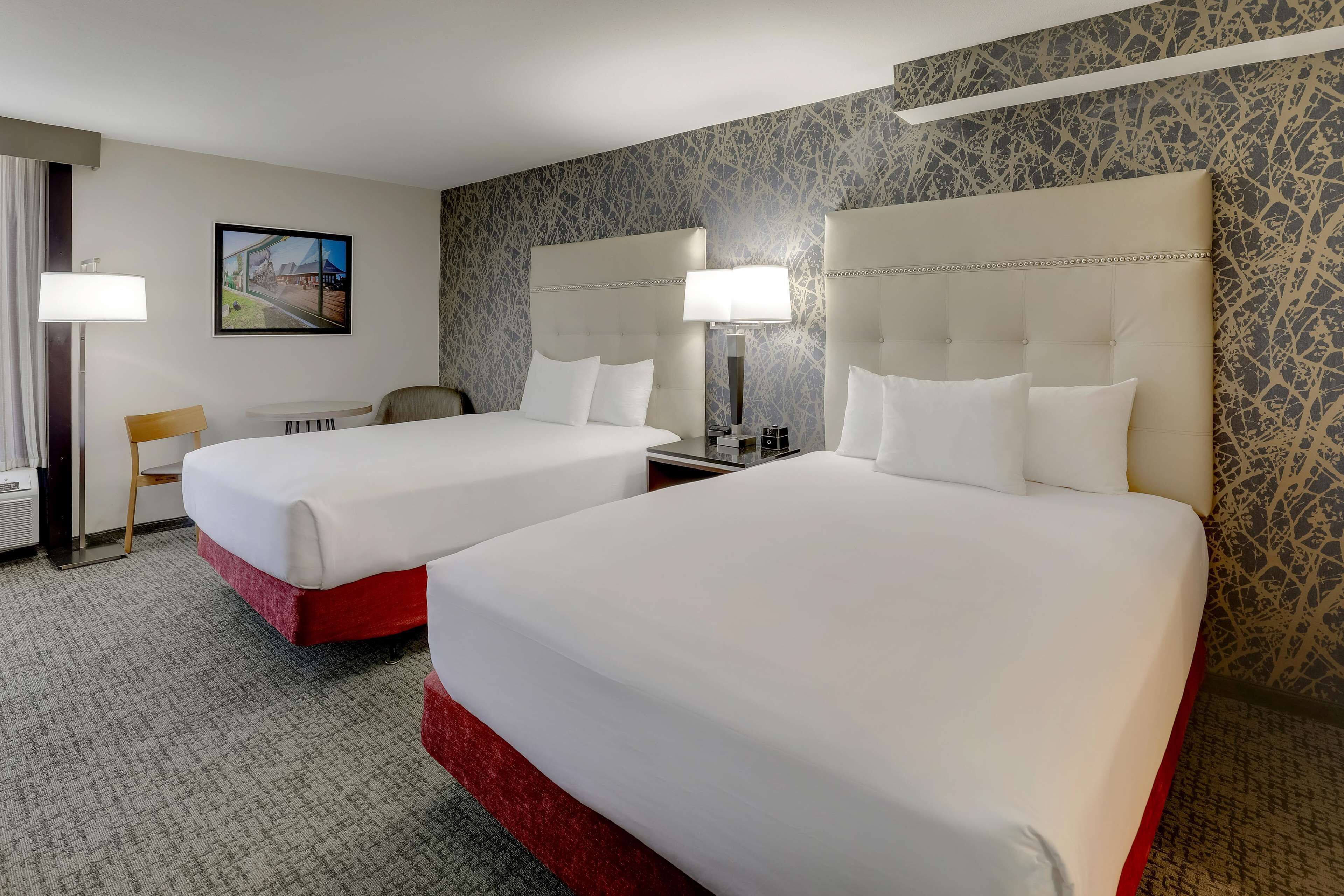 1 bedroom, desk, blackout curtains, iron/ironing board