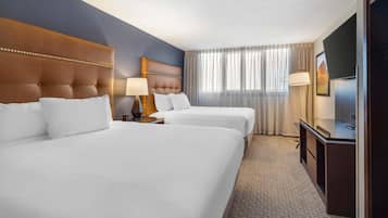 1 bedroom, desk, blackout drapes, iron/ironing board