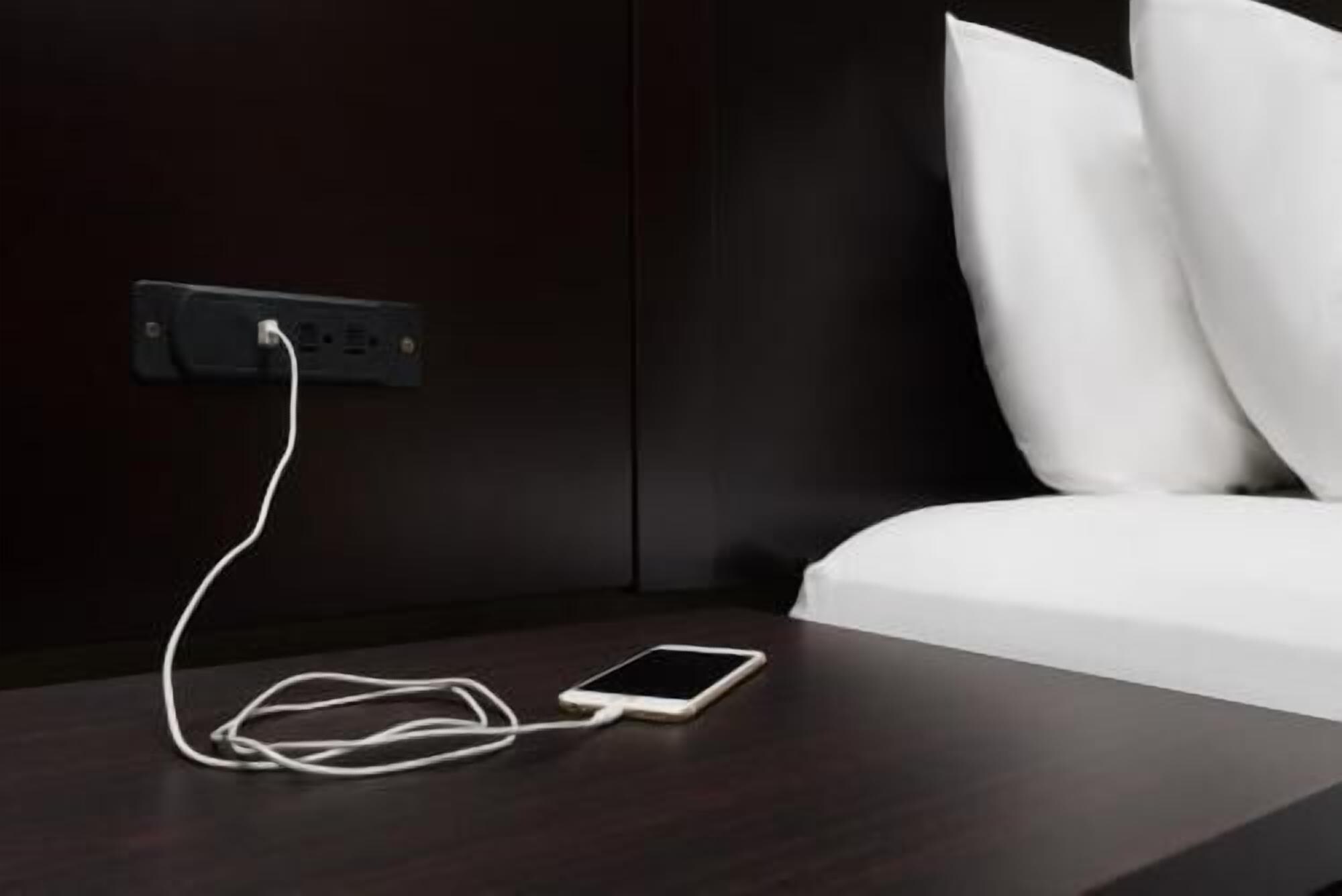 Desk, blackout drapes, soundproofing, iron/ironing board