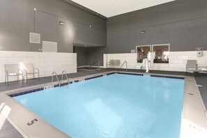 Indoor pool, open 8 AM to 10 PM, sun loungers