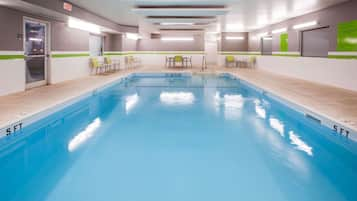 Indoor pool, open 6:00 AM to 10:00 PM, sun loungers