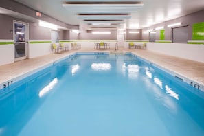 Indoor pool, open 6:00 AM to 10:00 PM, sun loungers