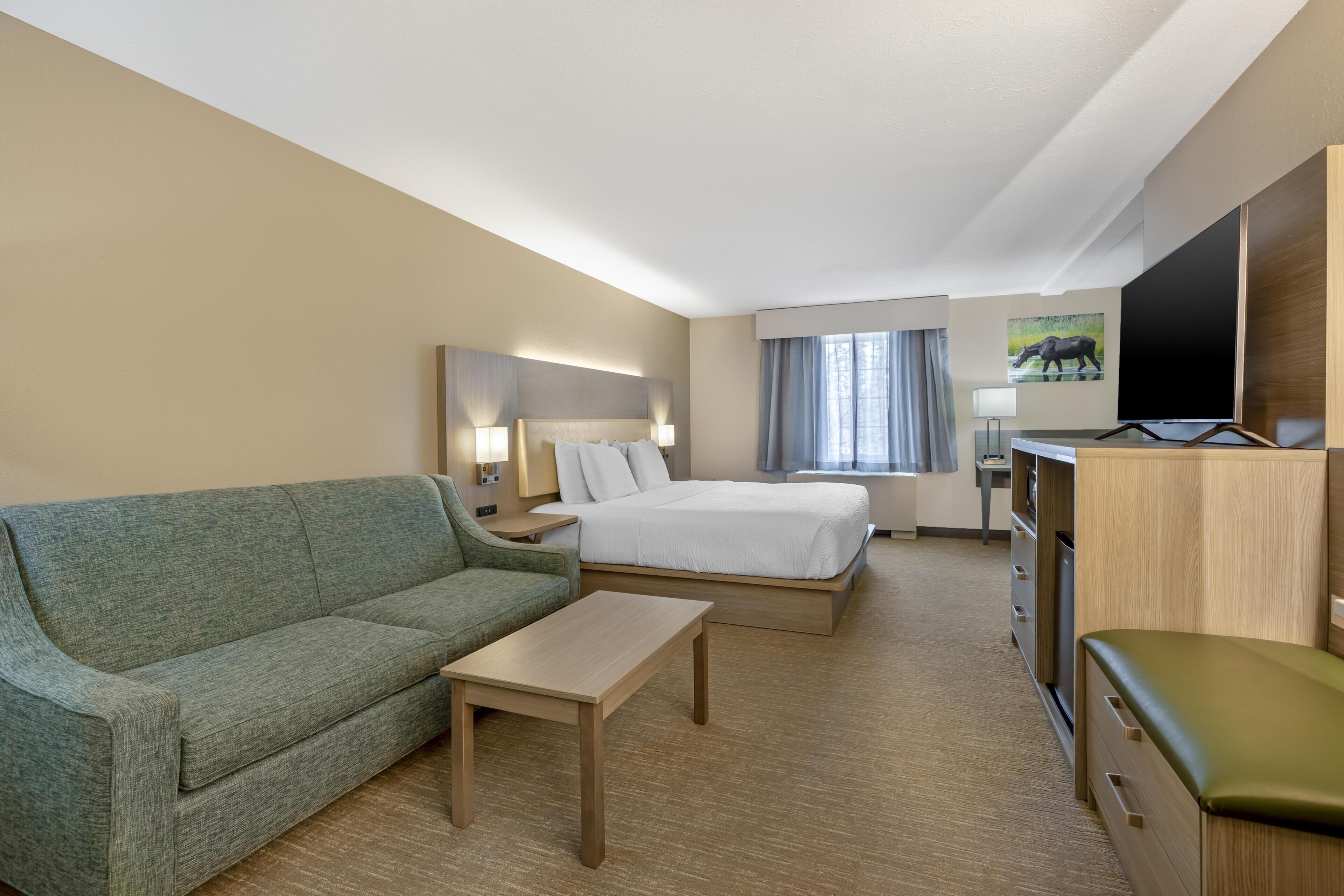 Suite, 1 King Bed, Non Smoking, Jetted Tub | Pillow-top beds, in-room safe, iron/ironing board, free WiFi