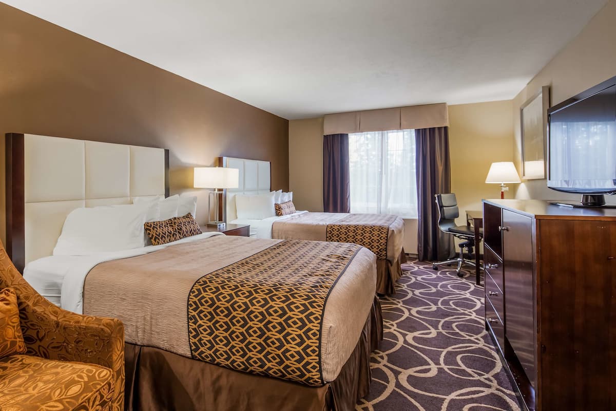 Standard Room, 2 Queen Beds, Non Smoking, Refrigerator & Microwave | Pillowtop beds, in-room safe, iron/ironing board, free WiFi