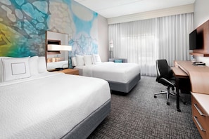 Premium bedding, desk, blackout curtains, iron/ironing board