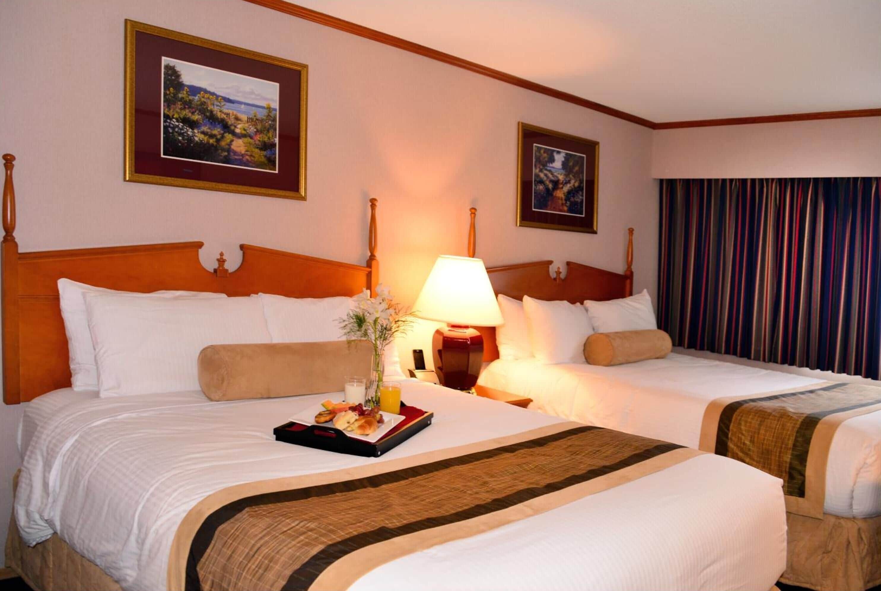 Premium bedding, pillow-top beds, desk, soundproofing