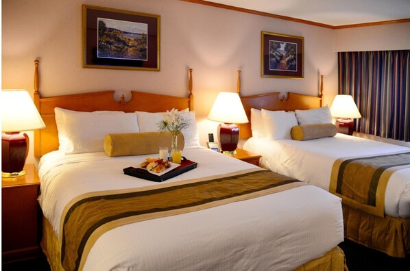 Premium bedding, pillow-top beds, desk, soundproofing