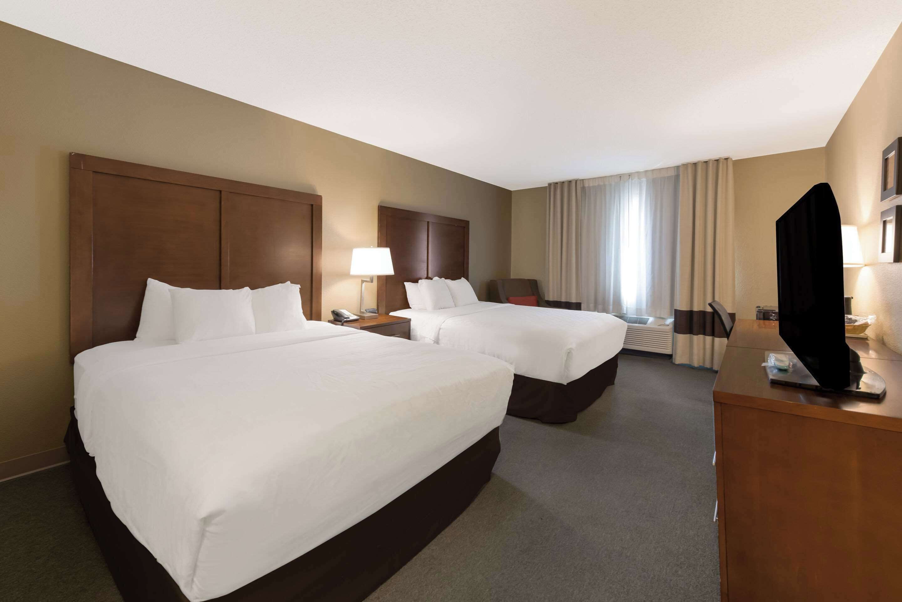 standard room, 2 queen beds, non smoking | hypo-allergenic bedding, desk, blackout curtains, iron/ironing board