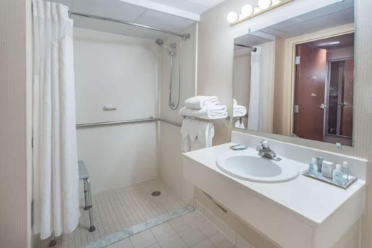 Suihkun ja ammeen yhdistelmä, ilmaiset hygieniatuotteet, hiustenkuivaaja