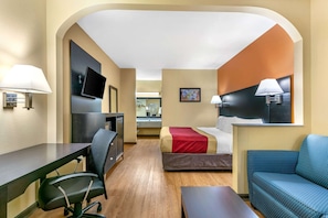 Egyptian cotton sheets, premium bedding, desk, laptop workspace