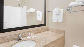 Free toiletries, hair dryer, towels