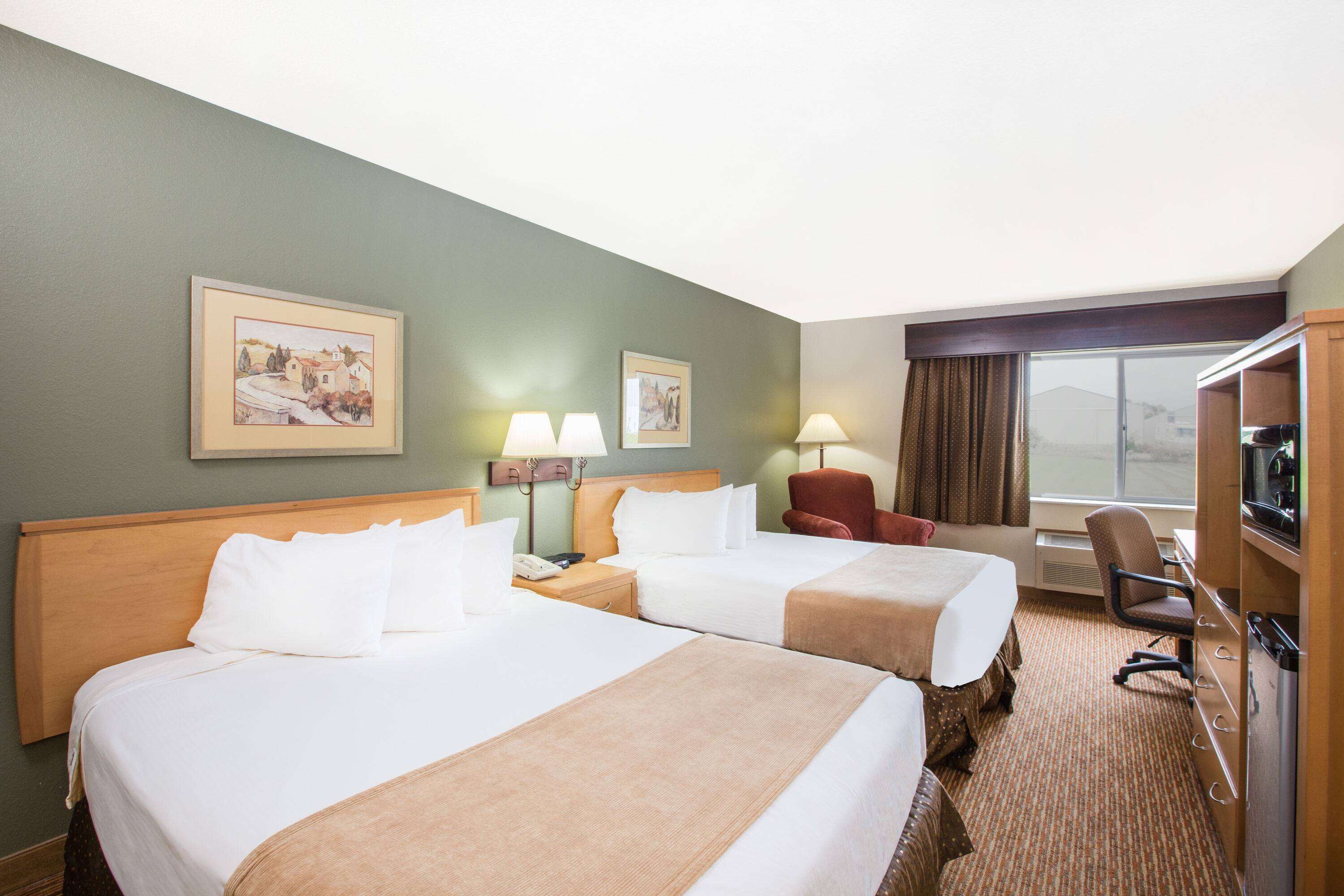 Room, 2 Queen Beds, Non Smoking | In-room safe, desk, blackout drapes, iron/ironing board