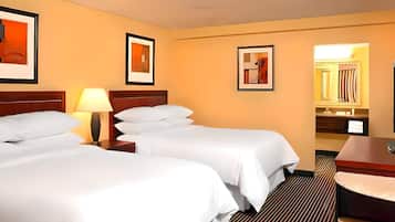Standard Room, 2 Double Beds, Non Smoking | Premium bedding, in-room safe, desk, laptop workspace