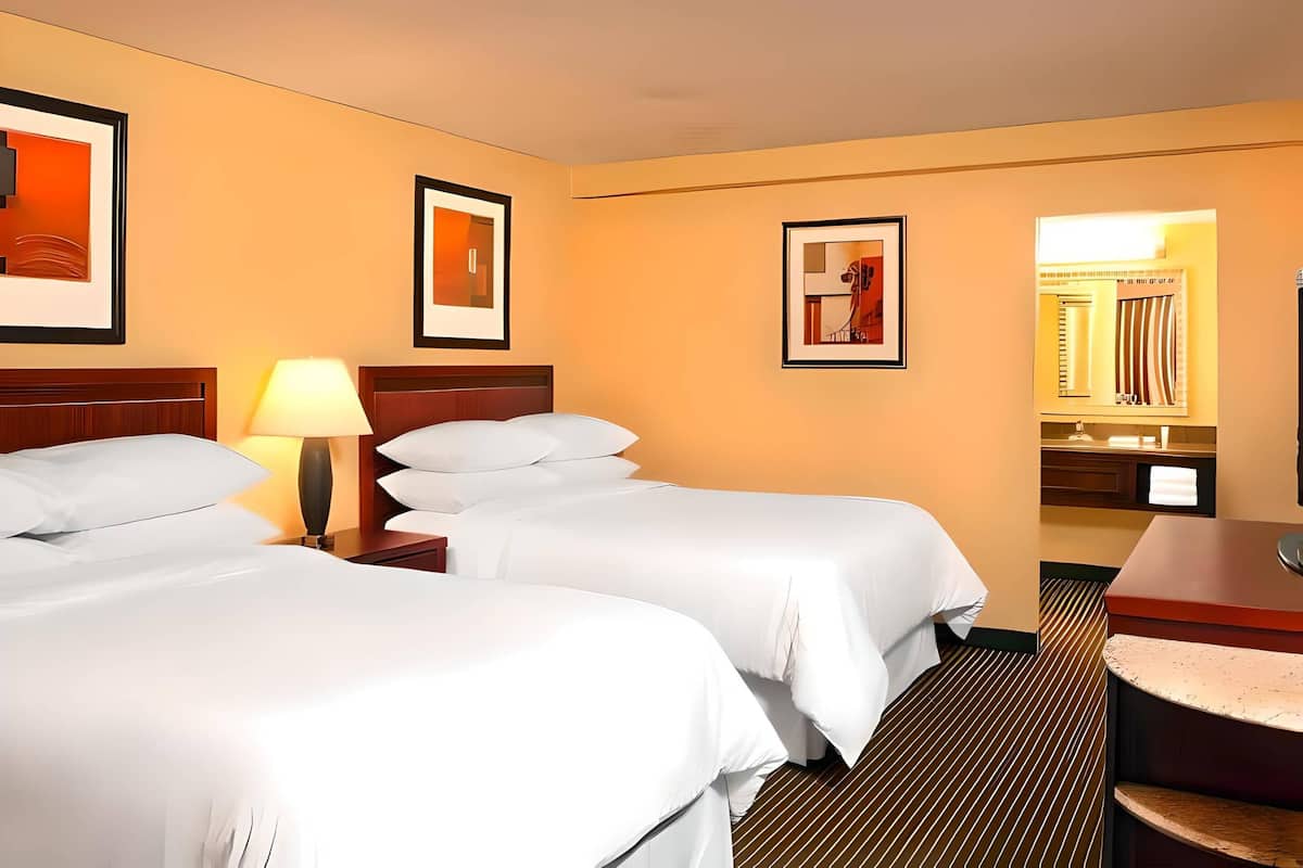 Standard Room, 2 Double Beds, Non Smoking | Premium bedding, in-room safe, desk, laptop workspace