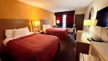 Double Room, 2 Double Beds | Desk, blackout drapes, iron/ironing board, free WiFi