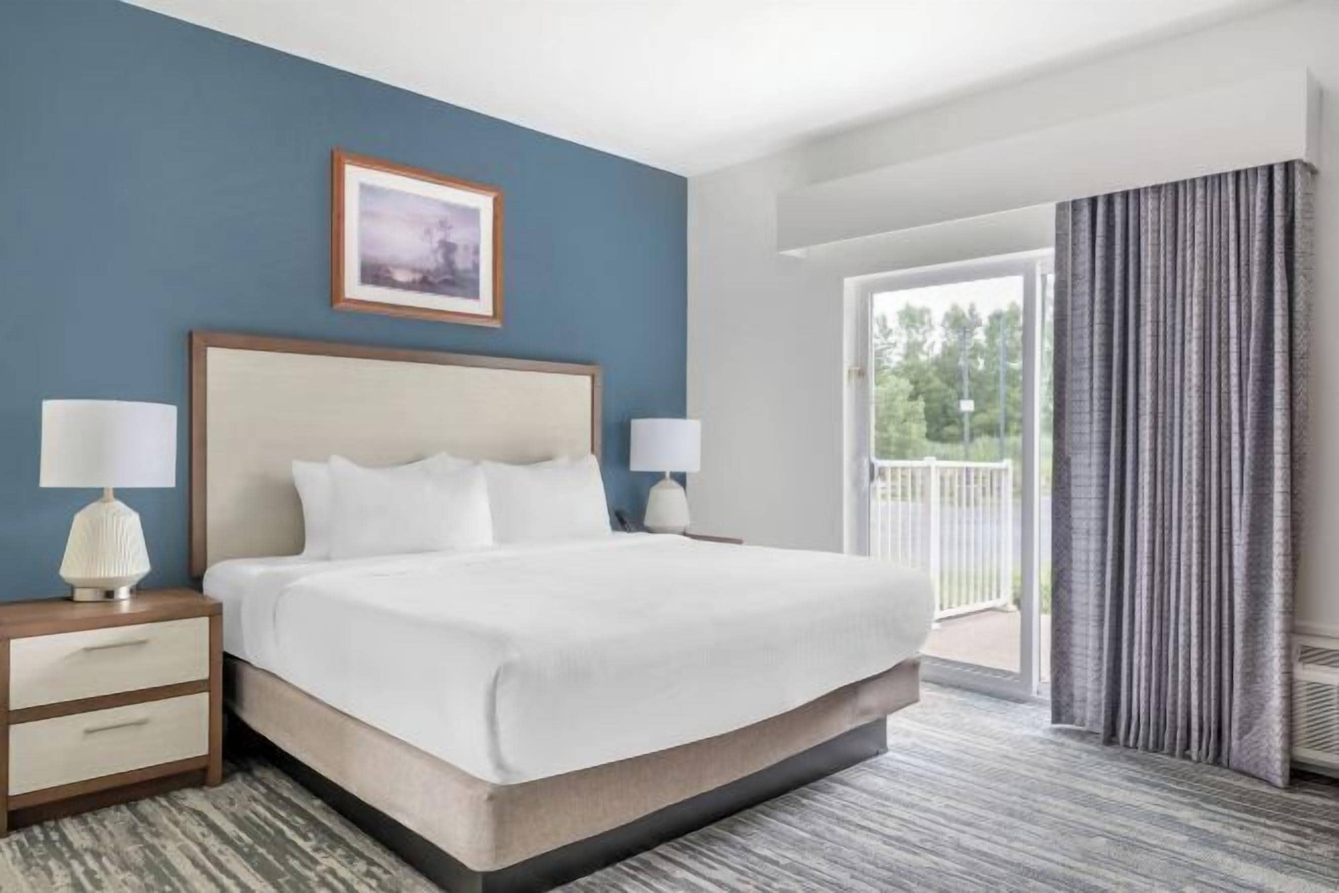 1 bedroom, desk, blackout curtains, iron/ironing board