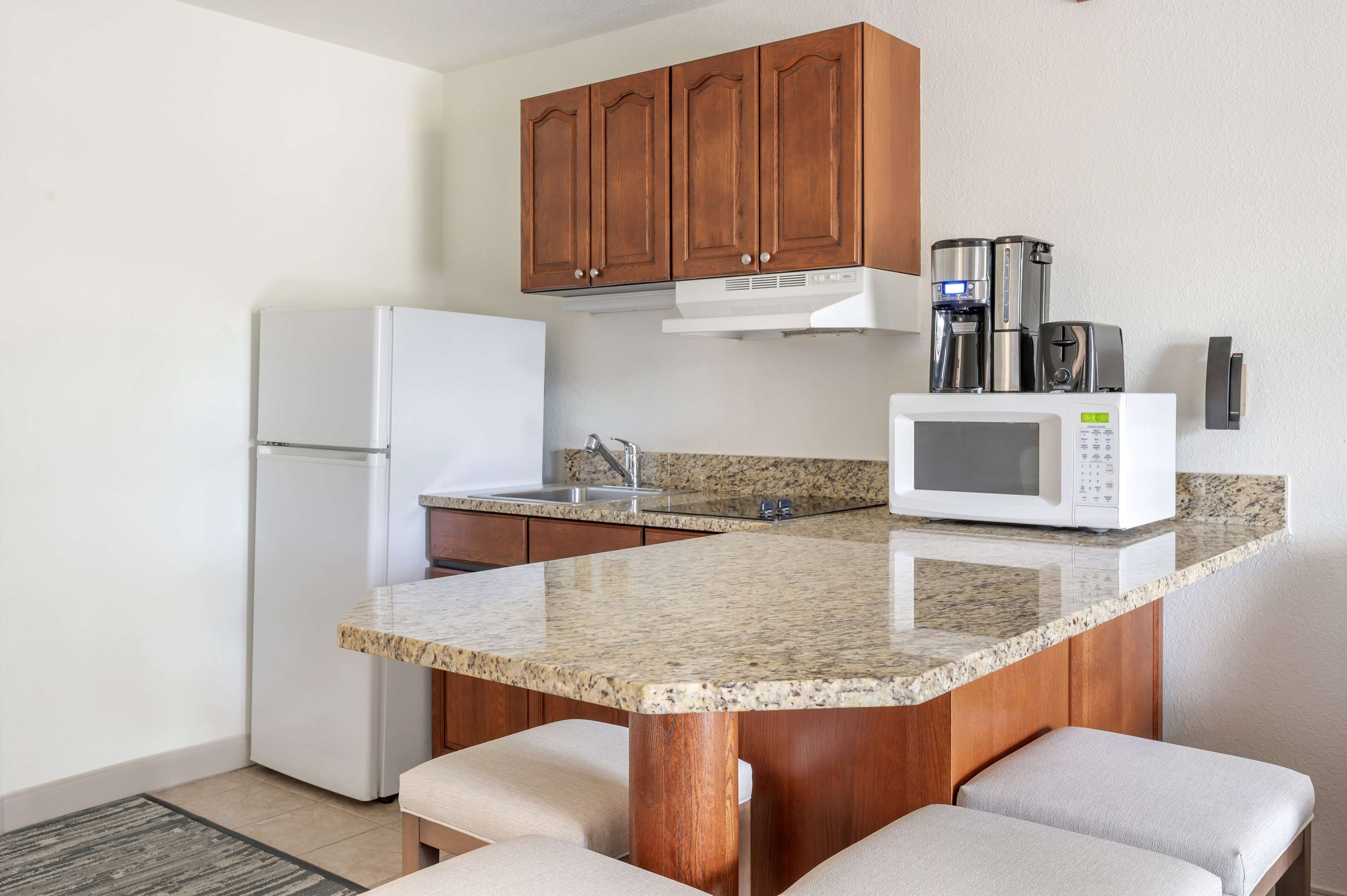 microwave, coffee/tea maker, paper towels