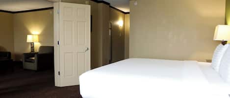 Premium bedding, down comforters, pillowtop beds, in-room safe