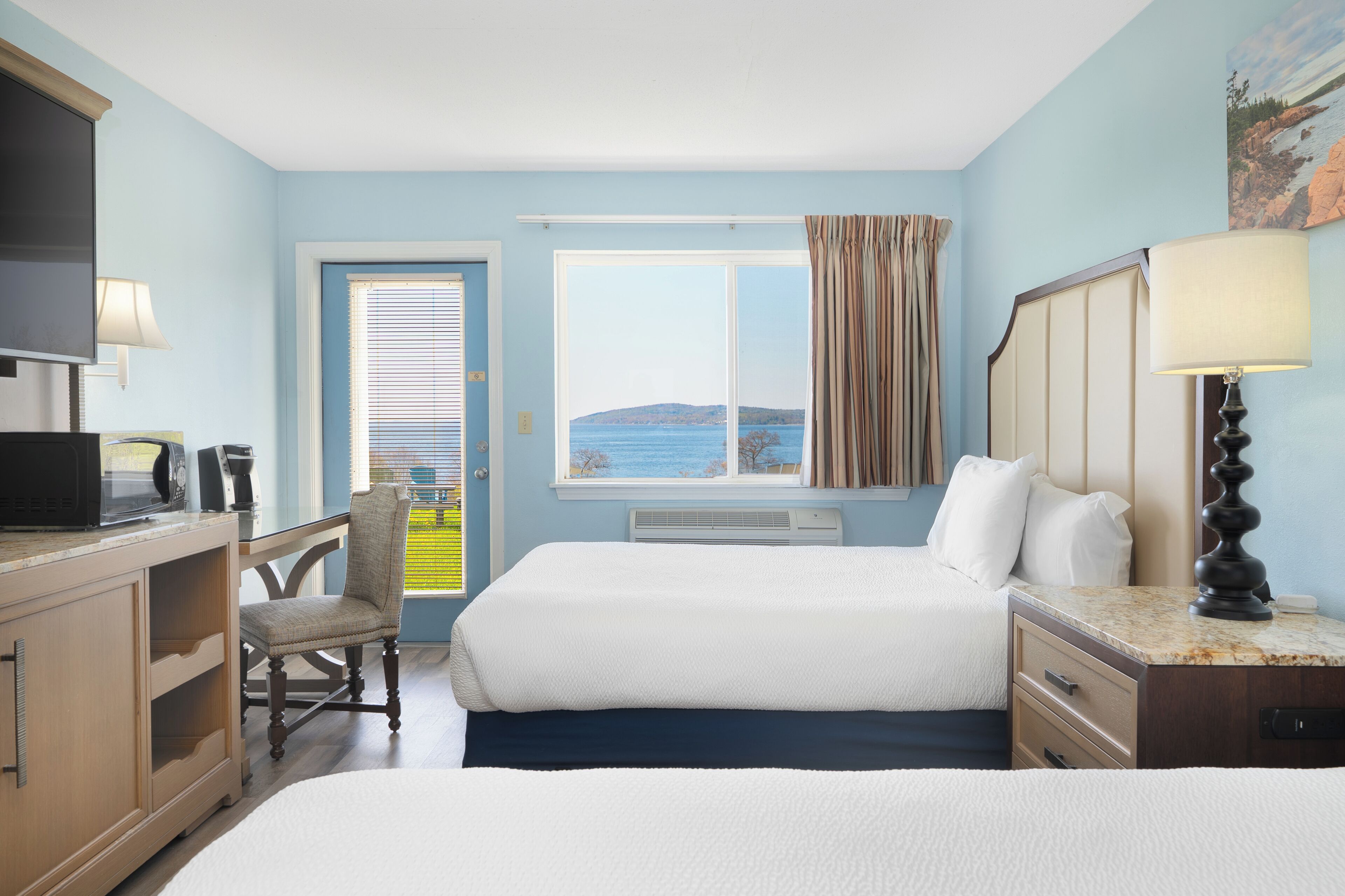 standard room, 2 queen beds, bay view, ground floor | in-room safe, blackout curtains, iron/ironing board, free wifi