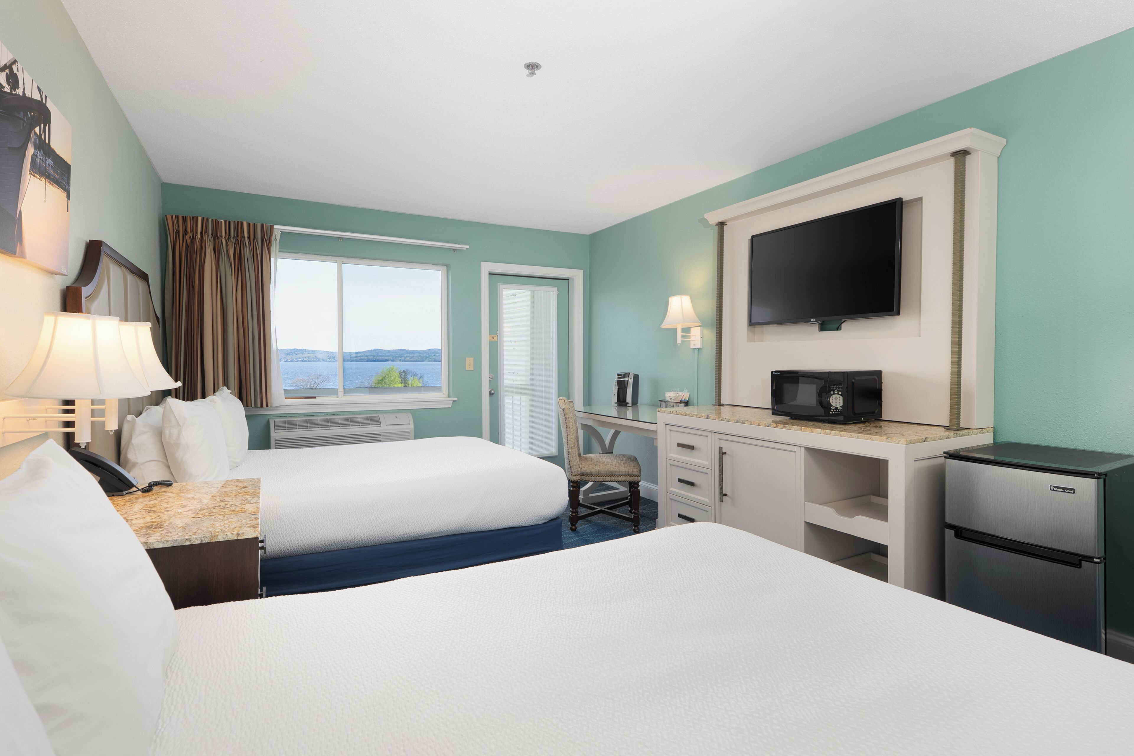 standard room, 2 queen beds, balcony, bay view | in-room safe, blackout curtains, iron/ironing board, free wifi