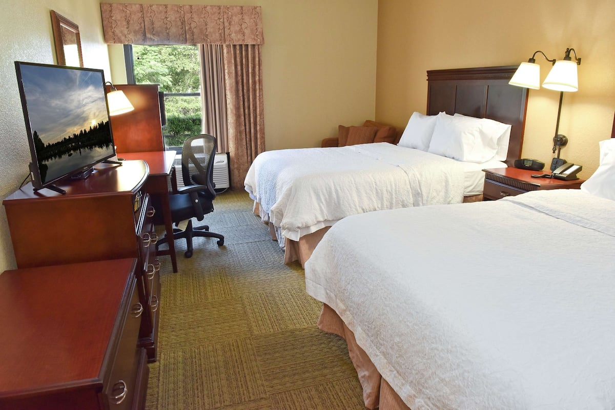Two queen beds non smoking | 1 bedroom, Frette Italian sheets, premium bedding, memory foam beds