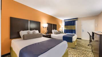 Egyptian cotton sheets, premium bedding, desk, laptop workspace