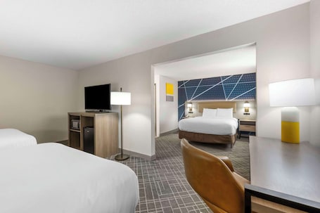 Premium bedding, desk, blackout drapes, iron/ironing board