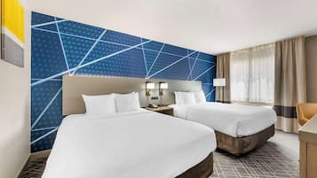 Standard Room, 2 Queen Beds, Non Smoking | Premium bedding, desk, blackout drapes, iron/ironing board