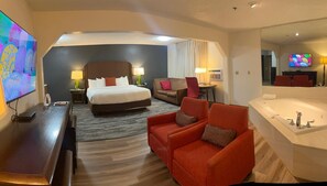 Jetted Tub Room, 1 King Bed, Non Smoking | Egyptian cotton sheets, premium bedding, down comforters, pillowtop beds - Alliance Hotel & Suites, a Howard Johnson by Wyndham (Alliance)