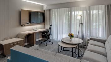 50-inch flat-screen TV with cable channels, TV, Netflix