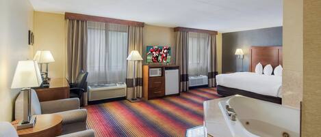 Suite, 1 King Bed, Accessible, Non Smoking (Jetted Tub) | Desk, blackout drapes, iron/ironing board, rollaway beds